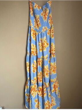 NWOT Abel the Label 🌻Blue and Yellow Floral Maxi Dress
